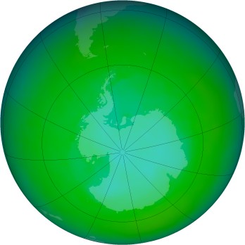 Antarctic ozone map for 2003-12